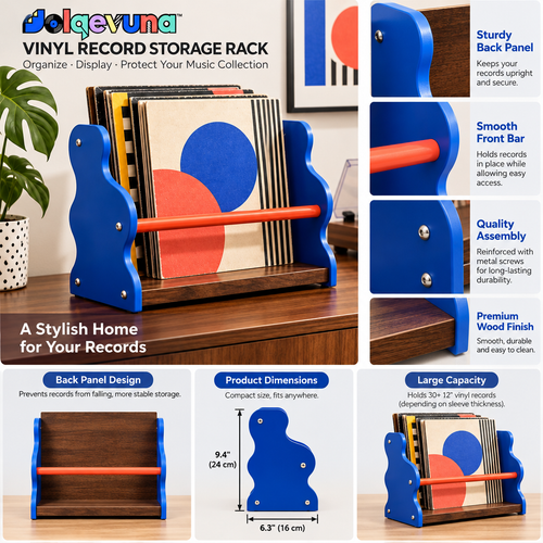 Jolqevuna™ Blue Wave Record Rack view 2
