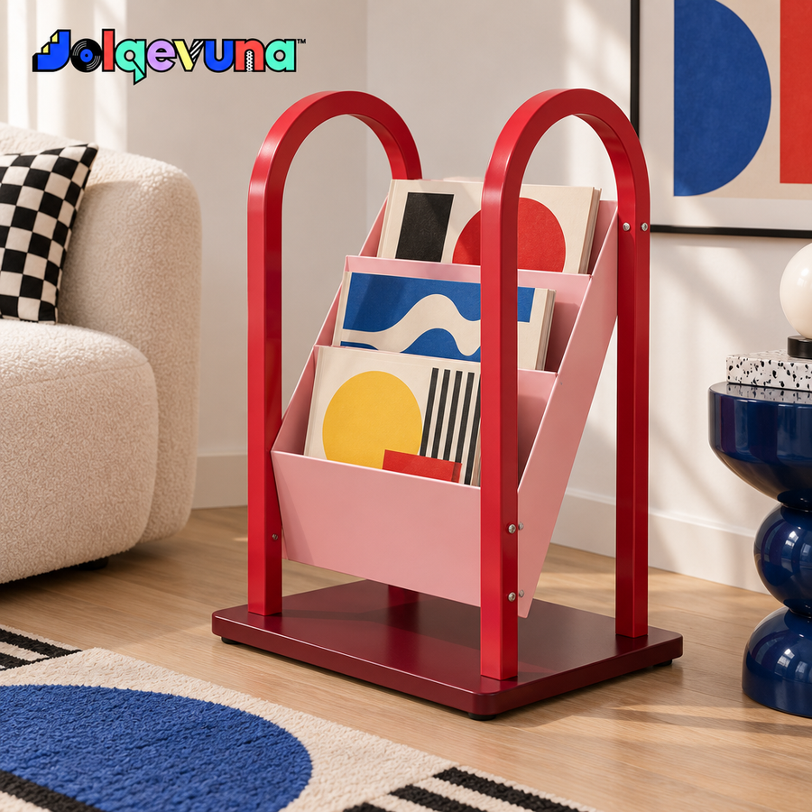 Jolqevuna™ Red Arch Tiered Magazine Stand view 1
