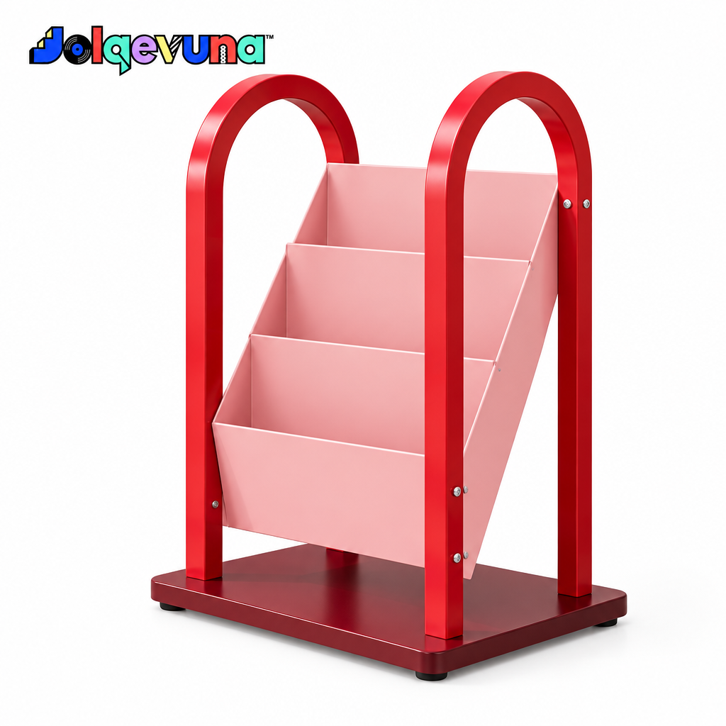 Jolqevuna™ Red Arch Tiered Magazine Stand view 4