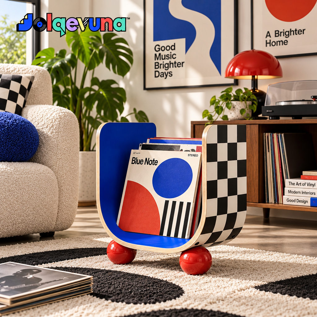 Jolqevuna™ Checkerboard Curve Magazine Rack view 2
