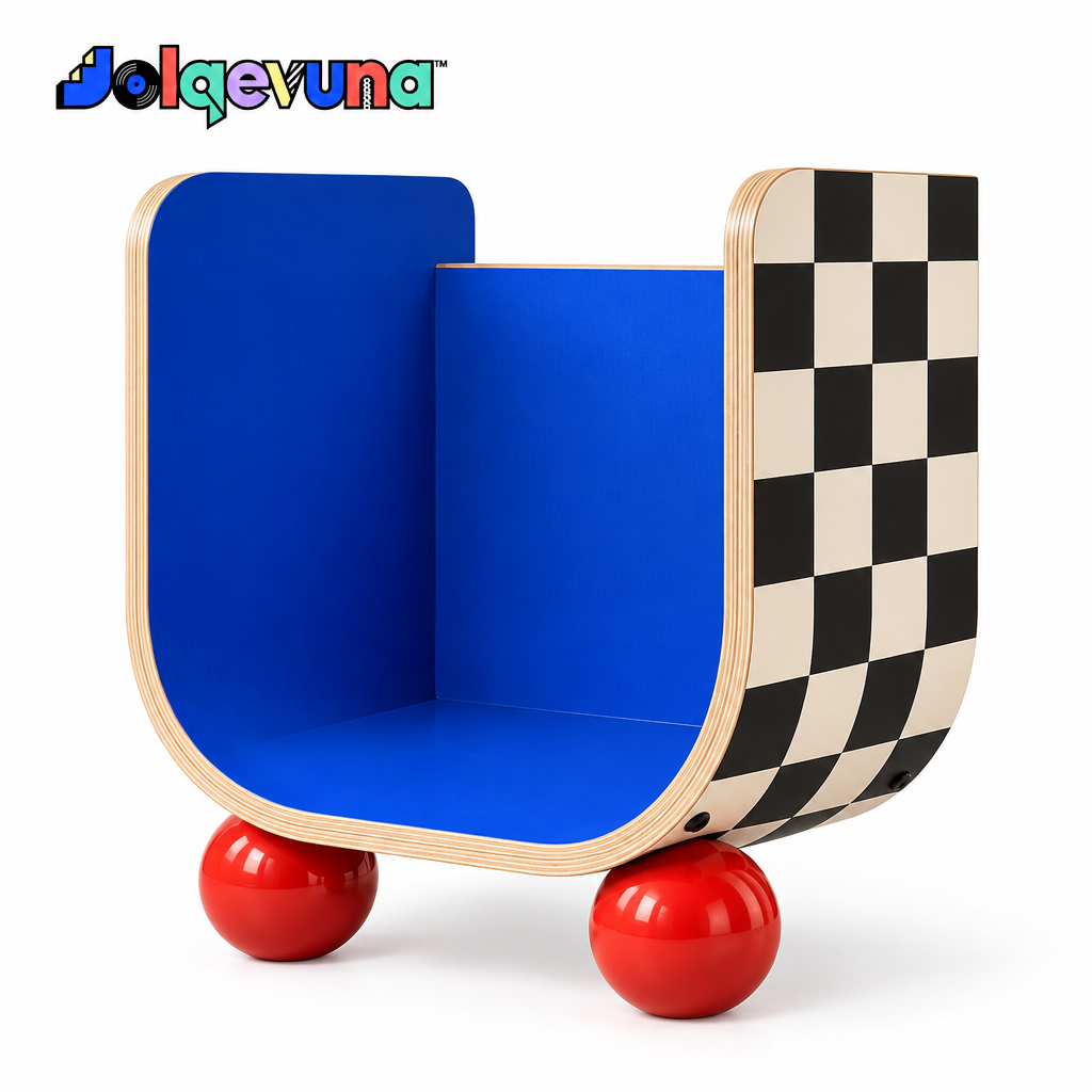 Jolqevuna™ Checkerboard Curve Magazine Rack view 4