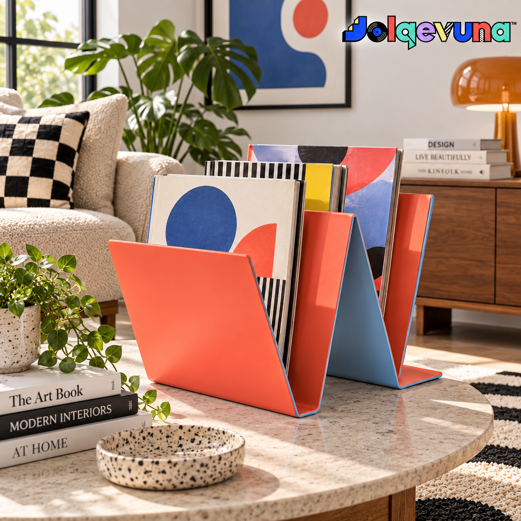 Jolqevuna™ Coral Zigzag Magazine Rack view 2