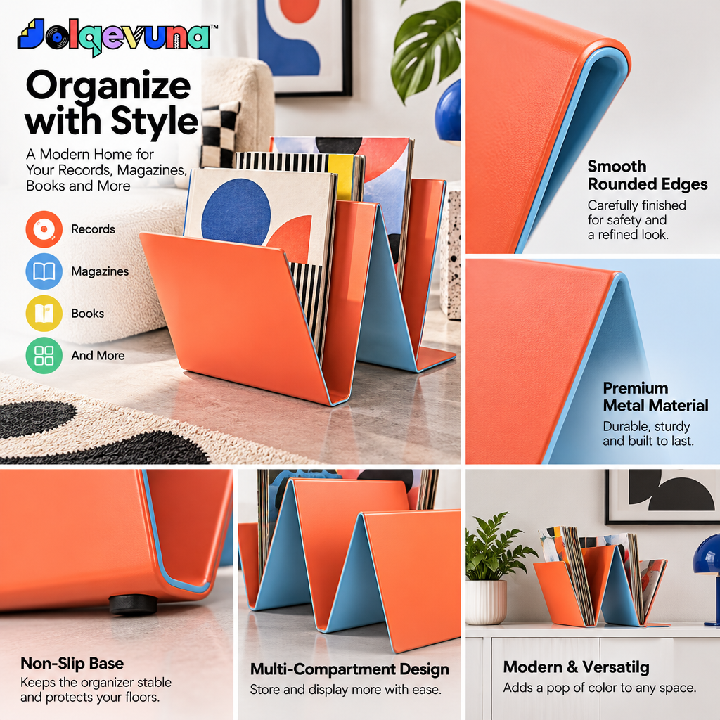 Jolqevuna™ Coral Zigzag Magazine Rack view 3
