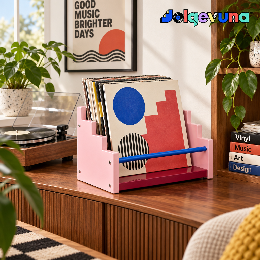 Jolqevuna™ Pink Step Record Rack view 2