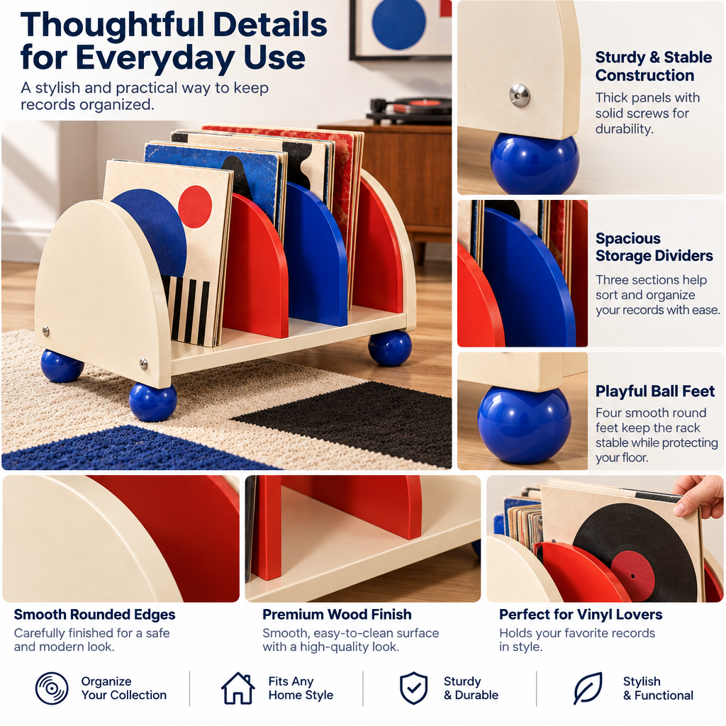 Jolqevuna™ Primary Arch Divided Record Rack view 3