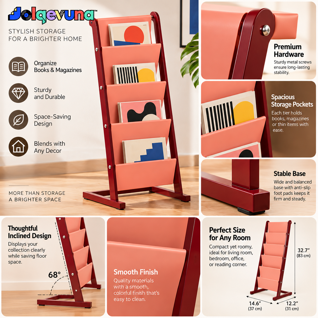 Jolqevuna™ Coral Ladder Magazine Stand view 3