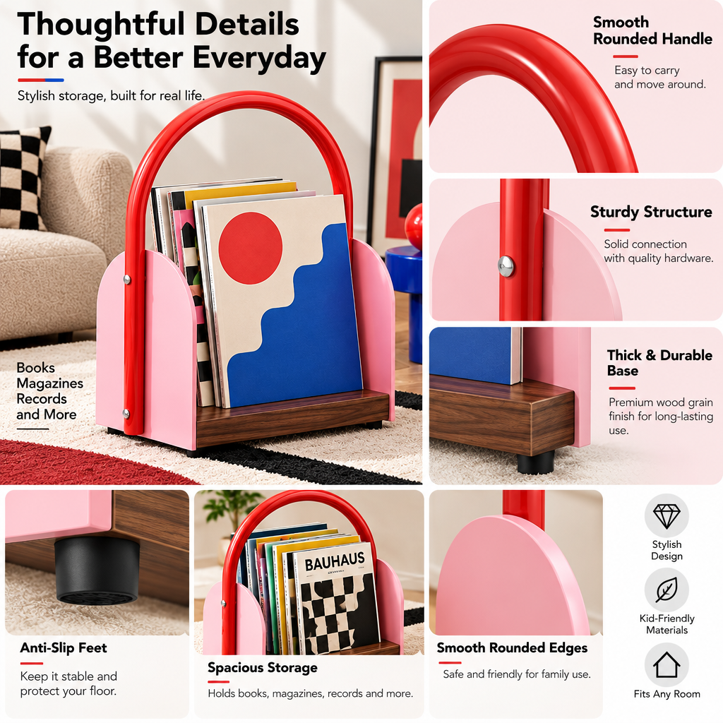 Jolqevuna™ Red Halo Magazine Rack view 3