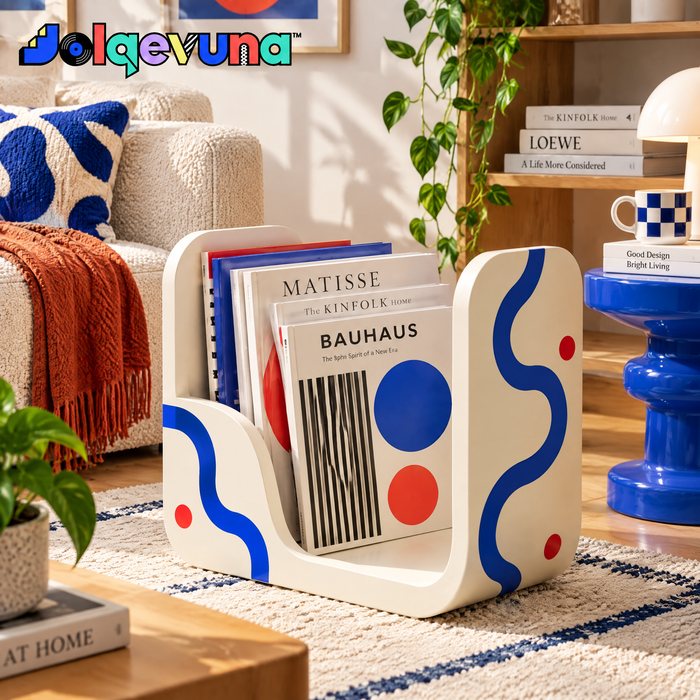 Jolqevuna™ Cream Squiggle Magazine Rack view 1