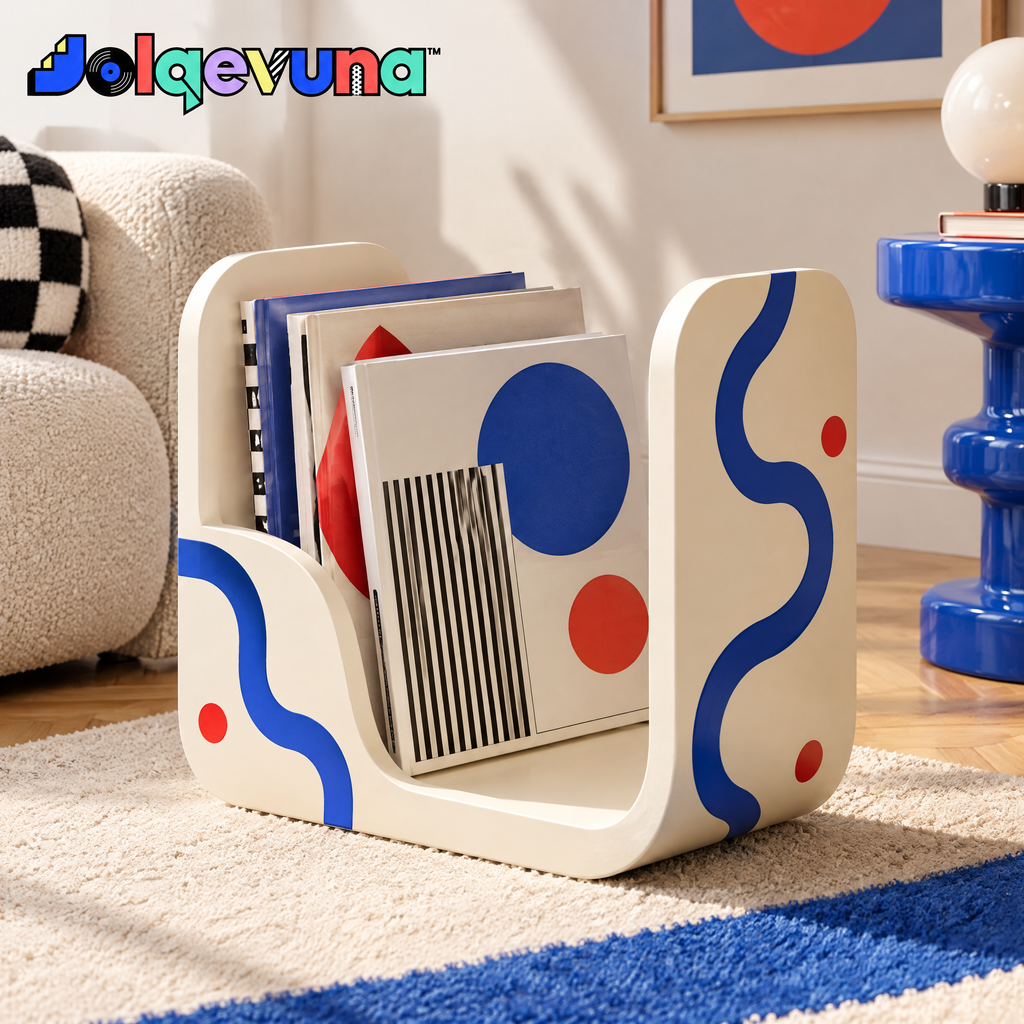Jolqevuna™ Cream Squiggle Magazine Rack view 4